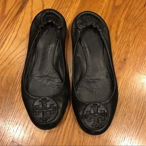 Tory Burch Reva Flats - Black Leather
